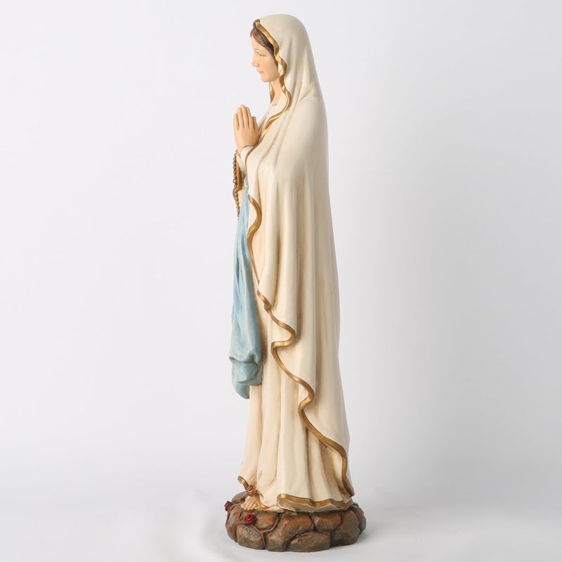 BC BUILDCLASSIC BC Catholic Our Lady of Lourdes Statue, Blessed Virgin Mary Figure for Altar,Religious Gift for Mom, Religious dÃ©cor for Home, 14.5" H, Renaissance Sculpture Handmade by Buildclassic - Image 5
