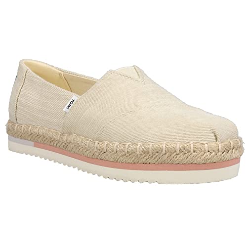 TOMS Women's Alpargata Platform Rope Loafer Flat, Natural Heavy Twill, 9.5 - Image 3