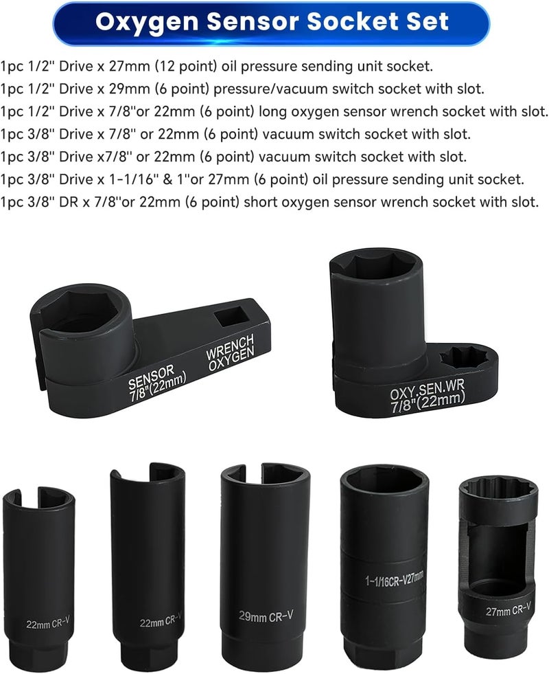 ATP Automotive Oxygen Sensor Socket Set 7PC Socket Set - Image 3