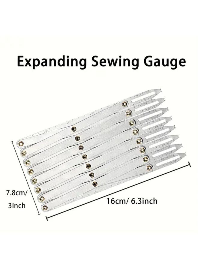 1pc Adjustable Aluminum Sewing Gauge Rust Resistant Multi Functional Curtain Fabric Measuring Tool - Image 3