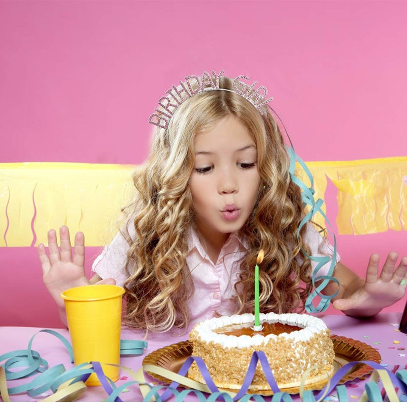 AOPRIE Pink Birthday Sash for Women Girls Happy Birthday Crown Tiara for Women Headband Princess Crown Accessories Decorations - Image 4