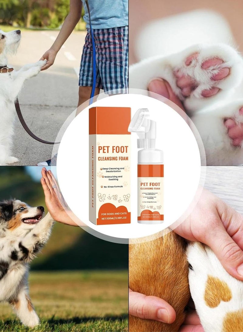 GGOOT Pet Foot Cleaner, Dog Paw Cleaner - No Foaming Scrubber Foot Cleanser Rinse - Dry Shampoo with Soft Silicone Brush, Pet Products for Dogs and Cats, Moisturizing and Deodorizing - Image 4