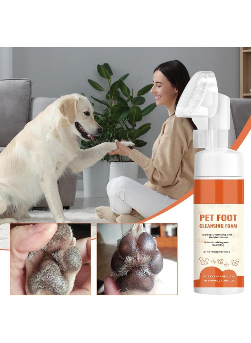 GGOOT Pet Foot Cleaner, Dog Paw Cleaner - No Foaming Scrubber Foot Cleanser Rinse - Dry Shampoo with Soft Silicone Brush, Pet Products for Dogs and Cats, Moisturizing and Deodorizing - Image 2