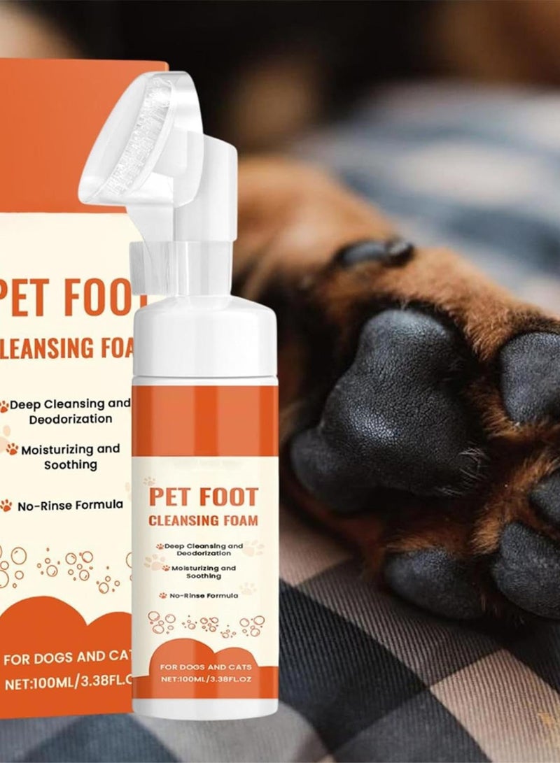 GGOOT Pet Foot Cleaner, Dog Paw Cleaner - No Foaming Scrubber Foot Cleanser Rinse - Dry Shampoo with Soft Silicone Brush, Pet Products for Dogs and Cats, Moisturizing and Deodorizing - Image 3