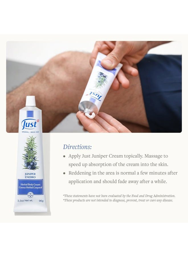 SwissJust Juniper Massage Cream, 96g. Soothes Muscle & Joint Pain. Pre-Workout & Post-Work Out Body Cream. Herbal Body Cream for Elderly People by Swiss Just. - Image 4