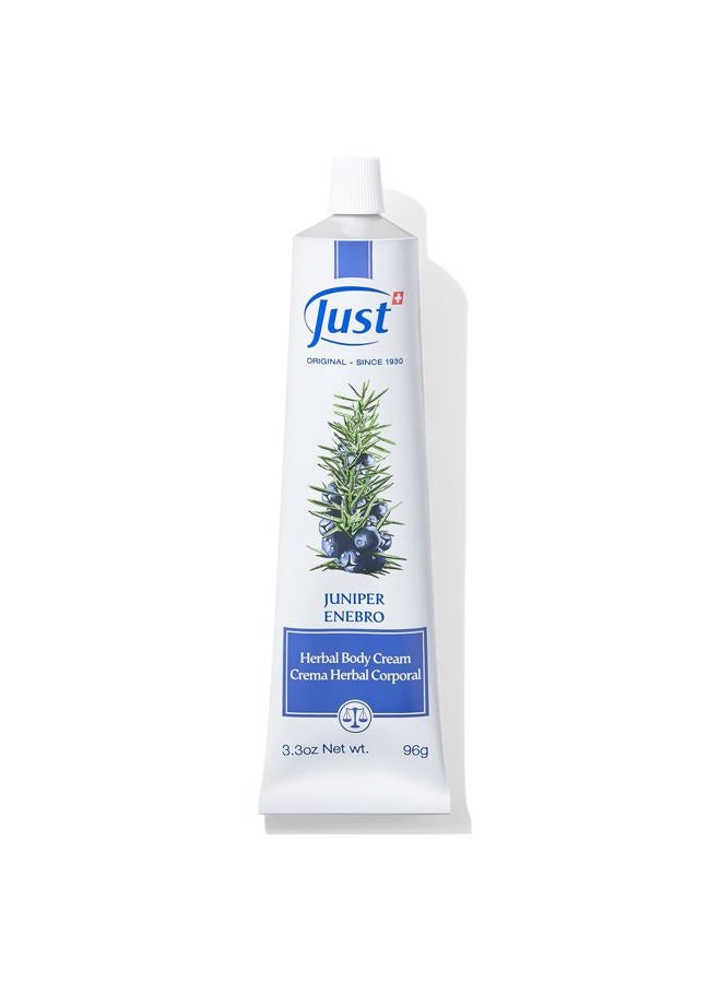 SwissJust Juniper Massage Cream, 96g. Soothes Muscle & Joint Pain. Pre-Workout & Post-Work Out Body Cream. Herbal Body Cream for Elderly People by Swiss Just. - Image 1