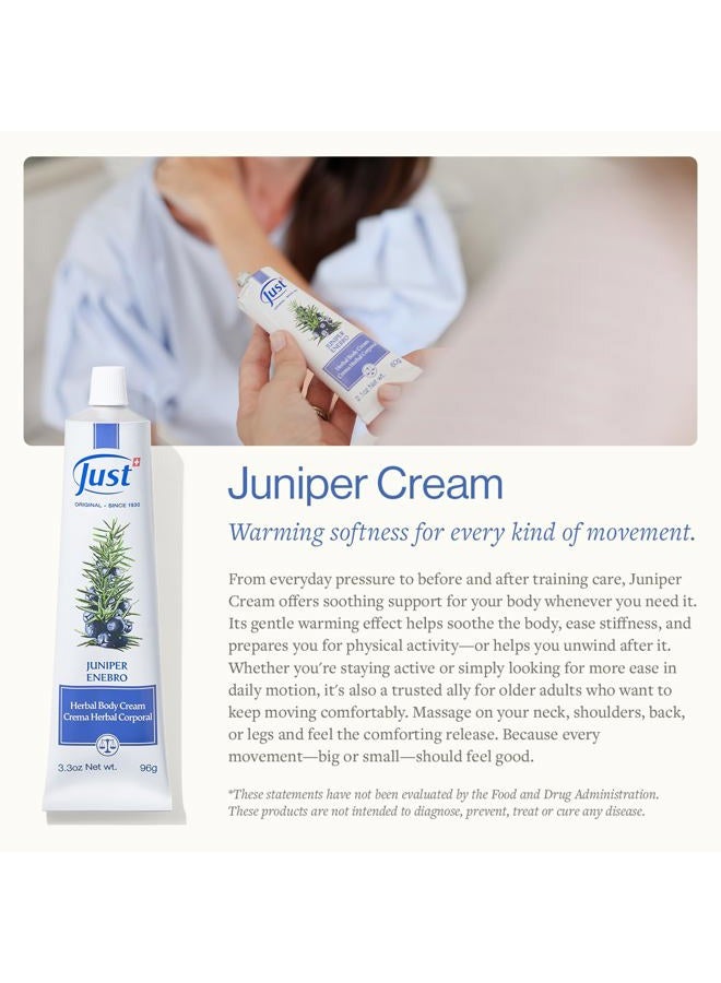 SwissJust Juniper Massage Cream, 96g. Soothes Muscle & Joint Pain. Pre-Workout & Post-Work Out Body Cream. Herbal Body Cream for Elderly People by Swiss Just. - Image 2