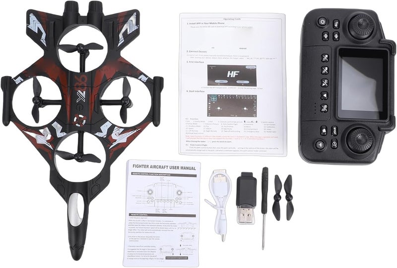 360 Flip LED Lights RC Airplane Remote Control Fixed Wing Aircraft 2.4G 3 Speed Modes Altitude Hold System for Beginners, Stable Hovering Easy Control (Red) - Image 4