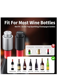 KASTWAVE Wine Bottle Stoppers 2-in-1 Vacuum Wine Stopper Stainless Steel Wine Savers, Reusable Wine Preserver, Vacuum Pump Corks Keep Wine Really Fresh  - Image 3