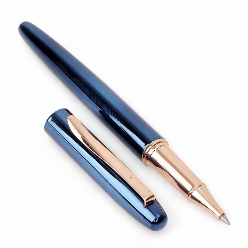 crewtone 20753 Luxury Roller Ball Pen Glossy Finish Metal Body with Copper Designer Clip & Trim, Gift Set for Men & Women, Executives with High End Gift Box. - Image 1