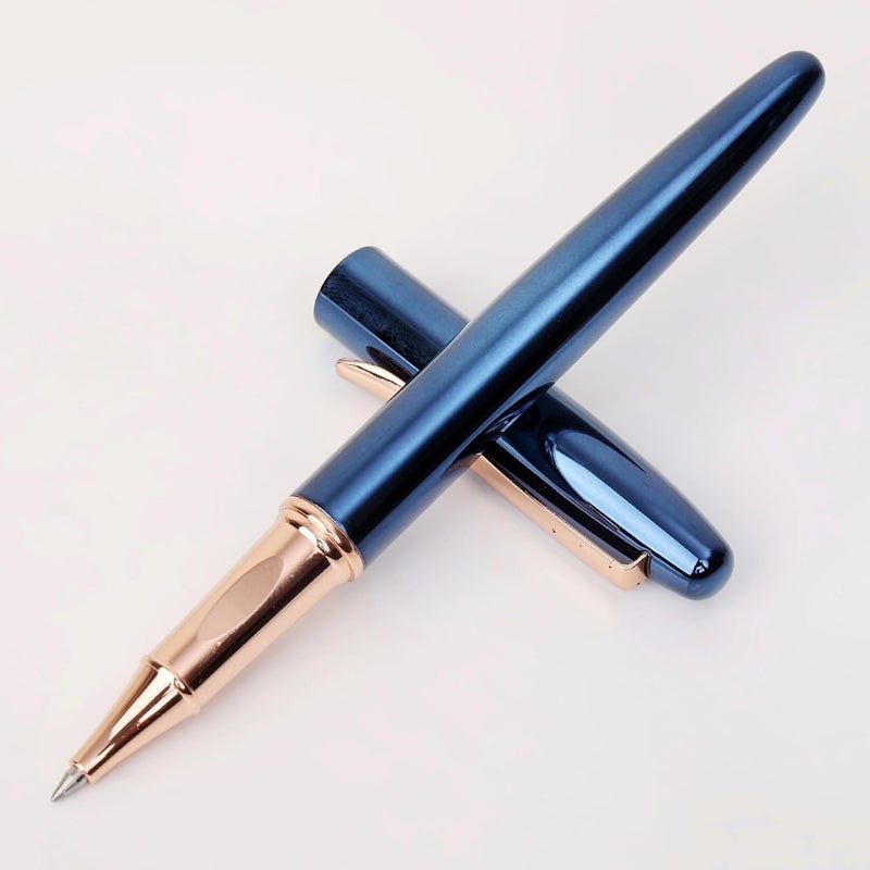 crewtone 20753 Luxury Roller Ball Pen Glossy Finish Metal Body with Copper Designer Clip & Trim, Gift Set for Men & Women, Executives with High End Gift Box. - Image 2