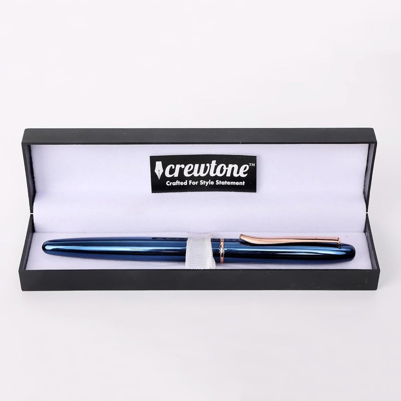 crewtone 20753 Luxury Roller Ball Pen Glossy Finish Metal Body with Copper Designer Clip & Trim, Gift Set for Men & Women, Executives with High End Gift Box. - Image 3