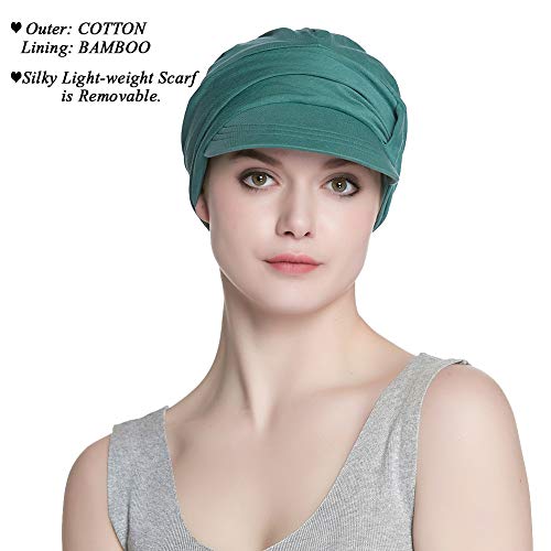 Alnorm Head Scarf for Women Chemo Cotton Baseball Cap Sun Hat Visor - Image 2
