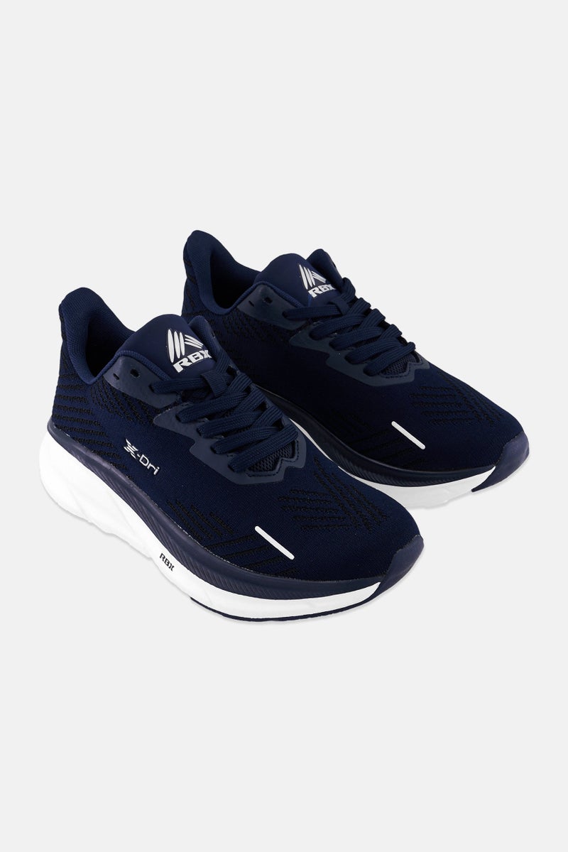 RBX Men Brand Logo Lace Up Training Shoes, Navy - Image 1