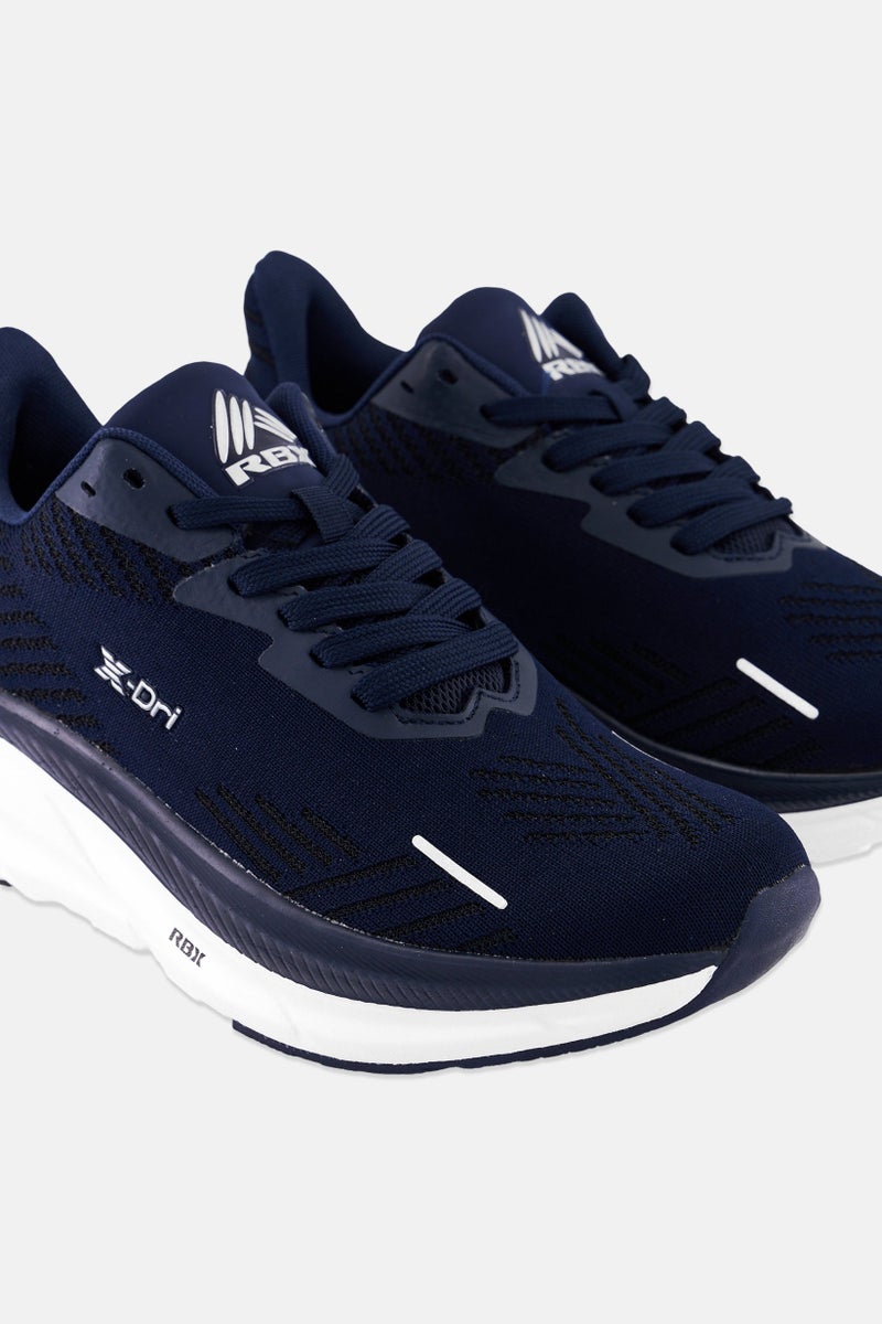RBX Men Brand Logo Lace Up Training Shoes, Navy - Image 3
