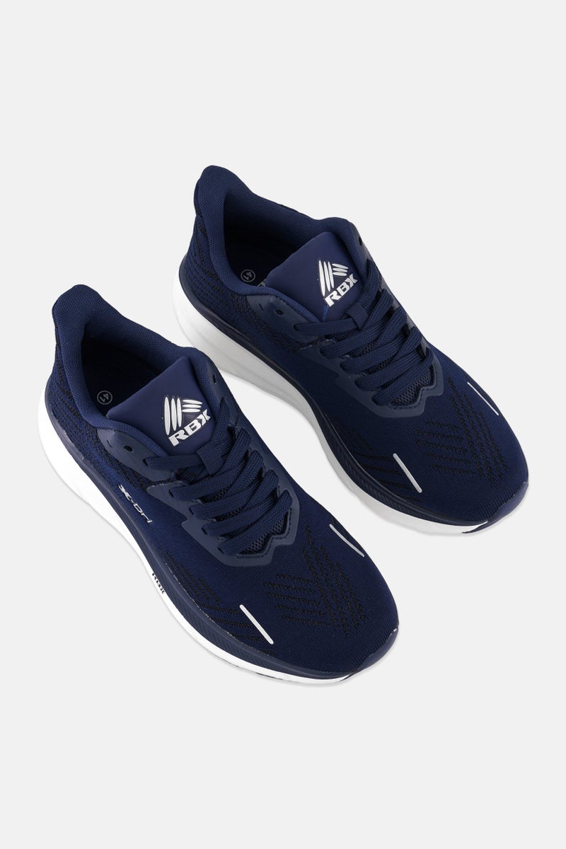 RBX Men Brand Logo Lace Up Training Shoes, Navy - Image 4
