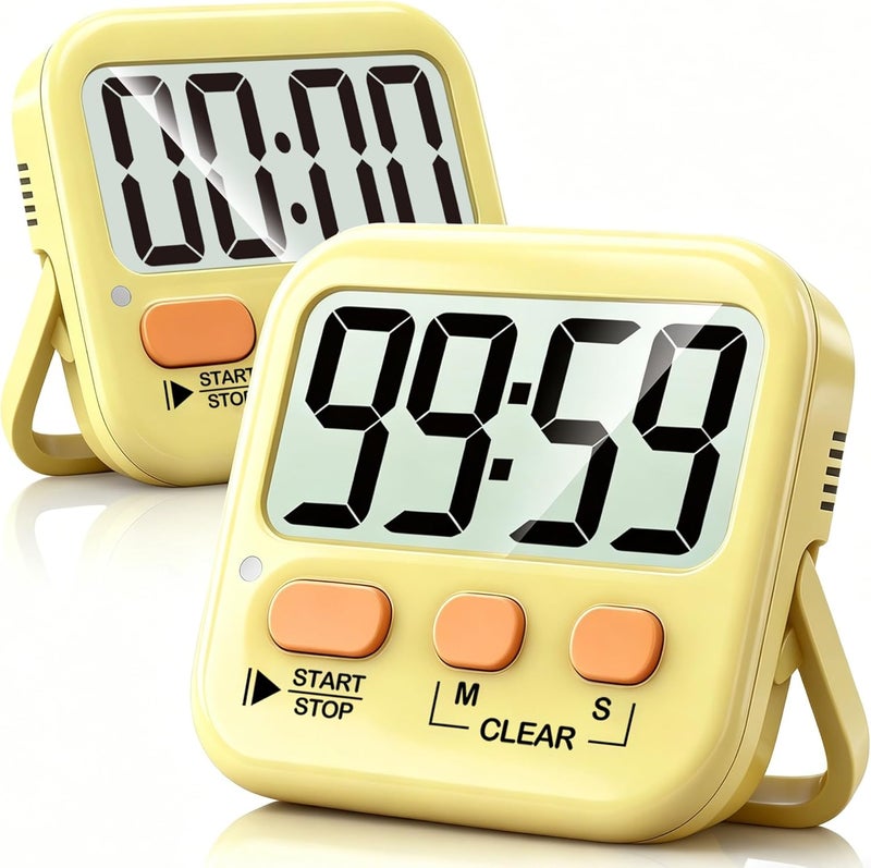 Antonki 2 Pack Digital Timer for Kids, Magnetic Countdown Kitchen Timers for Cooking, Egg, Classroom, Teacher, Exercise, Study, Oven - Battery Included - Image 1