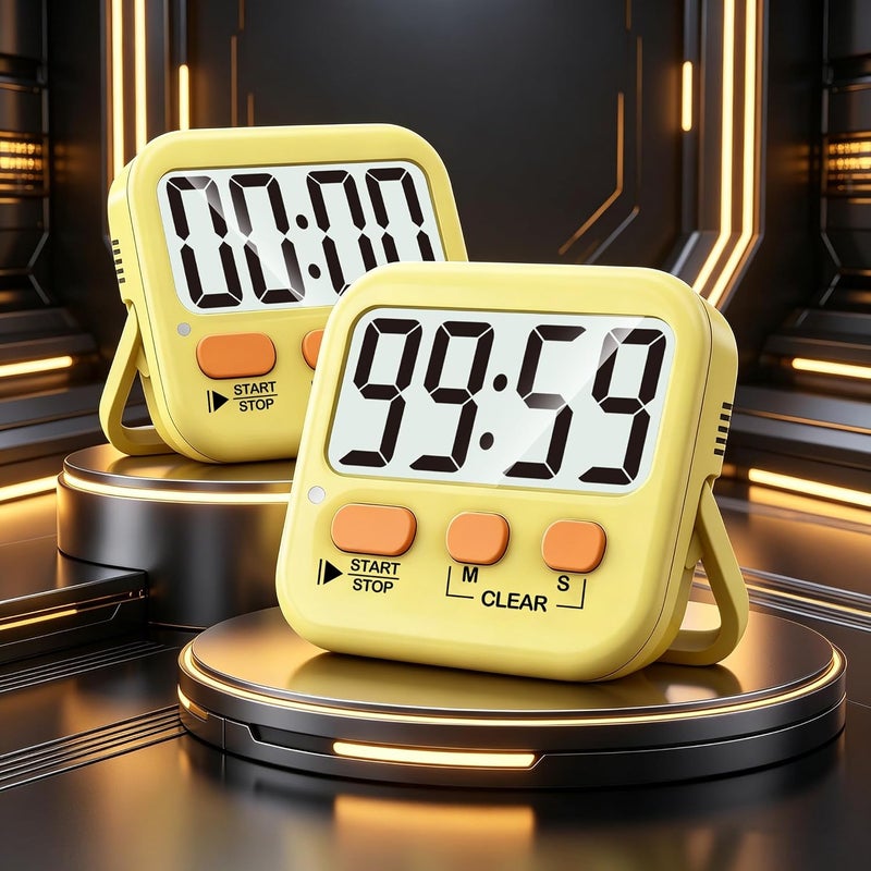 Antonki 2 Pack Digital Timer for Kids, Magnetic Countdown Kitchen Timers for Cooking, Egg, Classroom, Teacher, Exercise, Study, Oven - Battery Included - Image 2