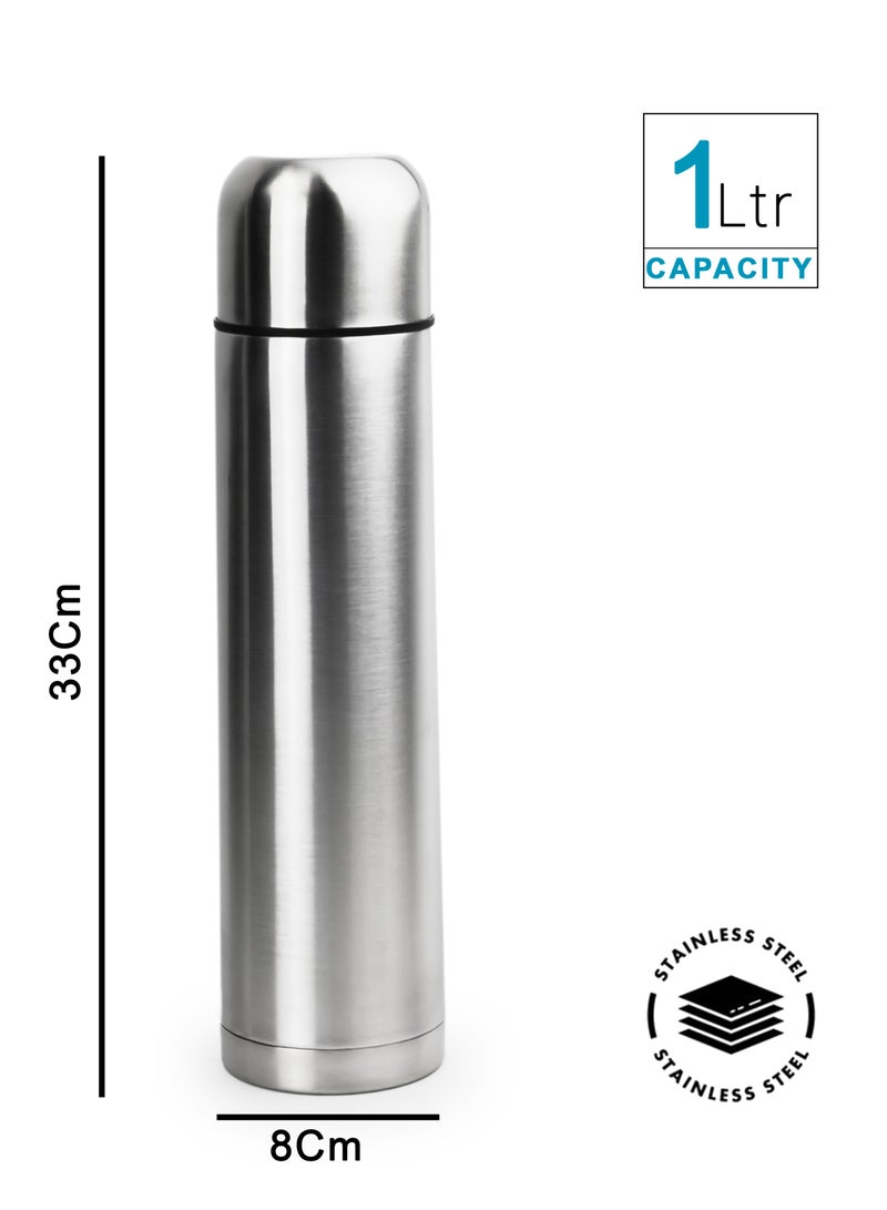 Nessan Home Brand Stainless Steel Vacuum Flask 1000ml - 1L Portable Insulated Water Bottle for Hot & Cold Drinks - Travel Thermos Bottle with Leak-Proof Cap - Image 5