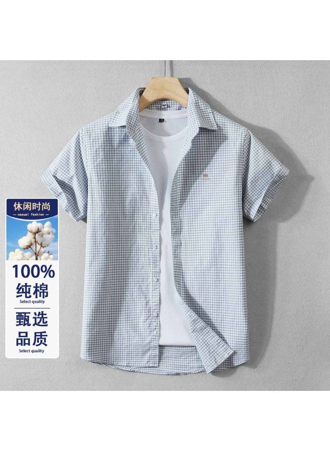 Fomoce men's Fashion Casual Solid Color Short Sleeve Shirt For Spring/summer - Image 2