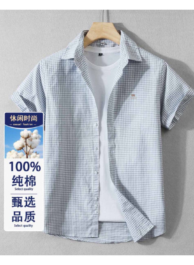 Fomoce men's Fashion Casual Solid Color Short Sleeve Shirt For Spring/summer - Image 1