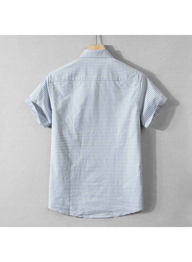 Fomoce men's Fashion Casual Solid Color Short Sleeve Shirt For Spring/summer - Image 4