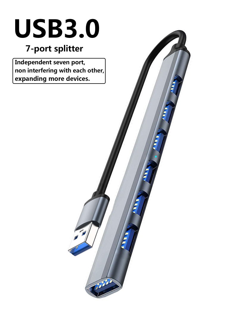 LAIAOCISI USB Hub Adapter Multiport 7 in 1 Docking Station Splitter Compatible for MacBook Laptops and Windows  - Image 2