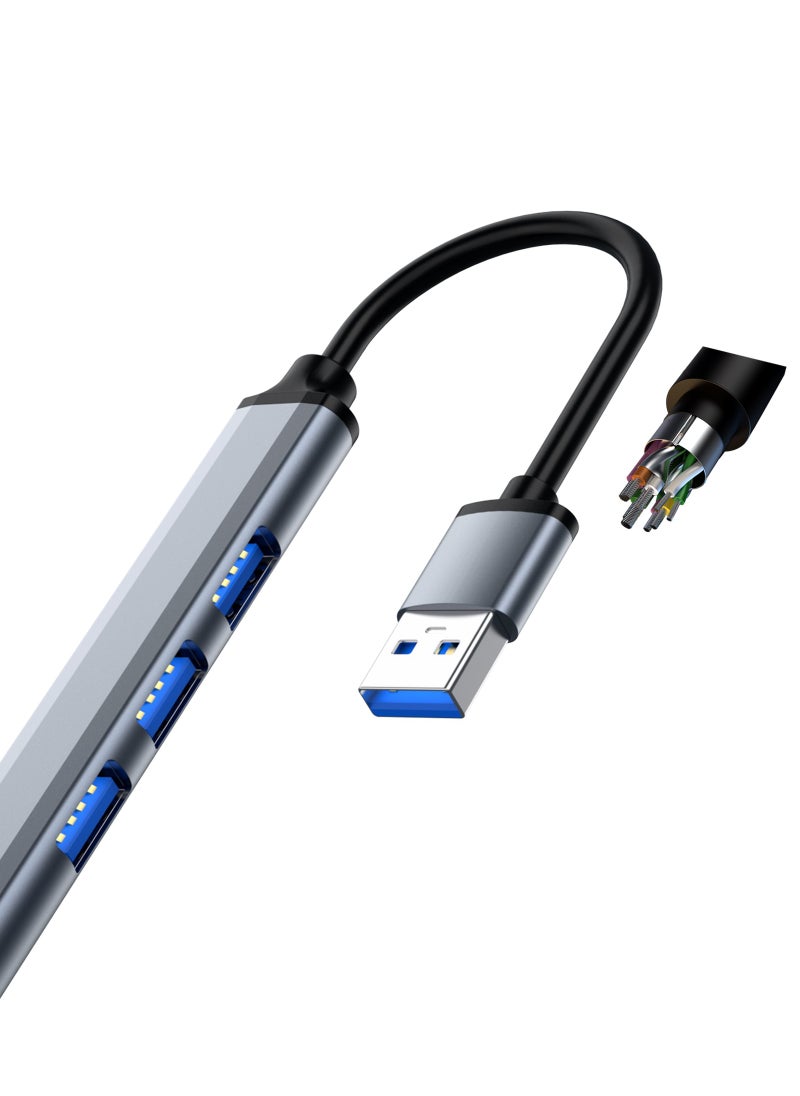 LAIAOCISI USB Hub Adapter Multiport 7 in 1 Docking Station Splitter Compatible for MacBook Laptops and Windows  - Image 4