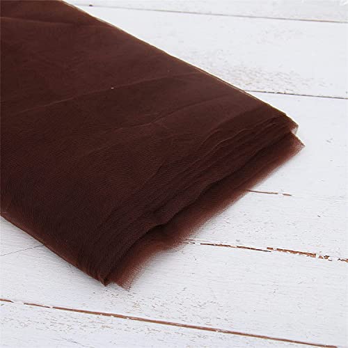 INKAJ Multi Purpose Solid Nylon Soft Net Combination Fabric - for Wedding, Parties, Costumes, and Decoration (16.4 x 4 Feet, Brown) - Image 2