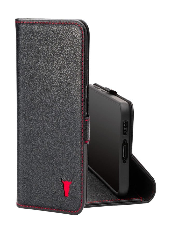 TORRO Case Compatible with Samsung Galaxy S23 5G - Premium Leather Wallet Case with Kickstand and Card Slots (Black) - Image 1