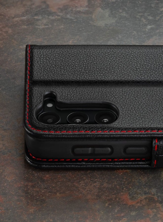 TORRO Case Compatible with Samsung Galaxy S23 5G - Premium Leather Wallet Case with Kickstand and Card Slots (Black) - Image 5