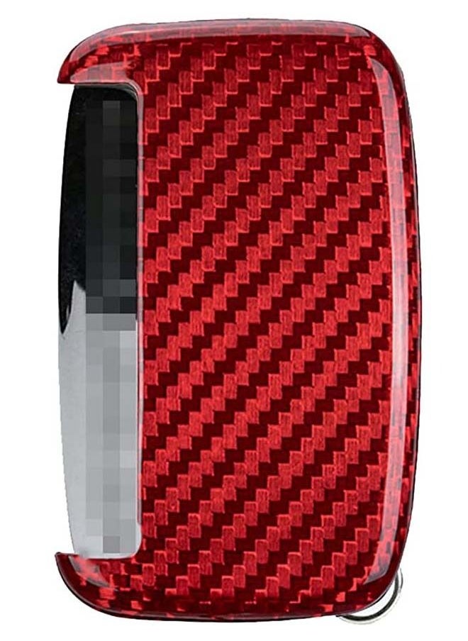 Generic - Carbon Fiber Key Fob Cover  For Land Rover Range Rover And  Jaguar XE XF XJ F-PACE F-Type Smart Car Remote Key - Red - Image 1