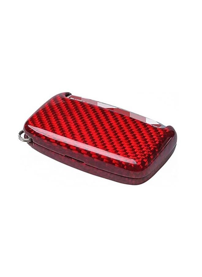 Generic - Carbon Fiber Key Fob Cover  For Land Rover Range Rover And  Jaguar XE XF XJ F-PACE F-Type Smart Car Remote Key - Red - Image 1