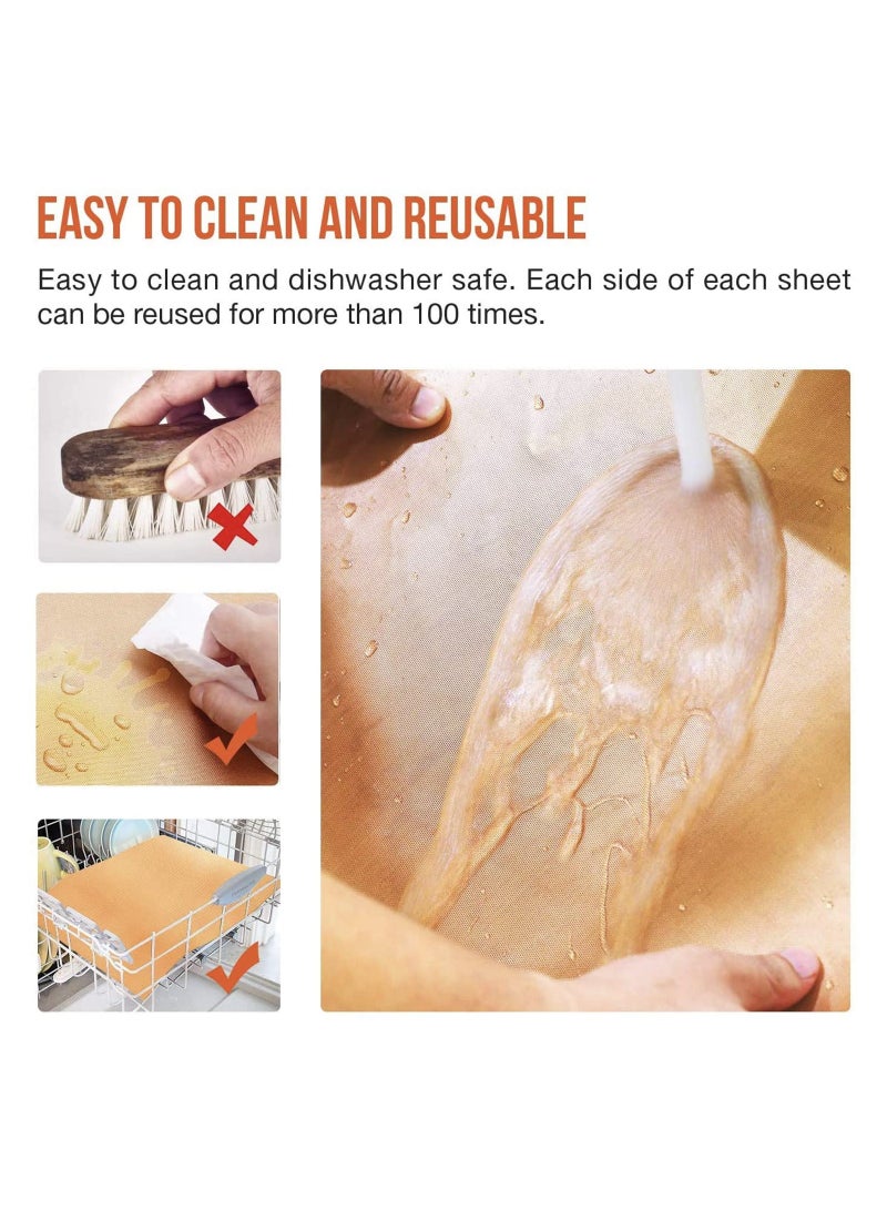 SYOSI 9 Pcs Grill Mat Set Non Stick BBQ Mats Baking PFOA Free Heavy Duty Reusable Works on Gas Charcoal Electric Copper - Image 5