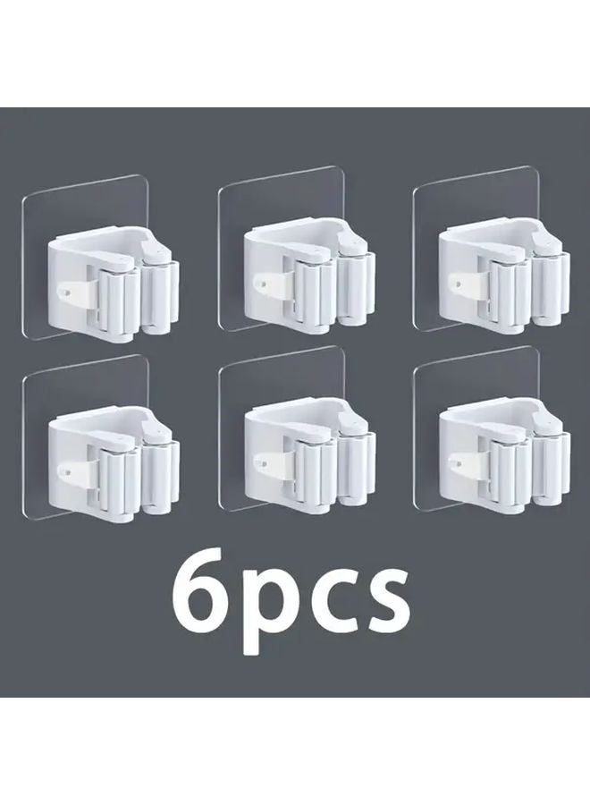 رمادي 6 قطع خطافات حائطية ثقيلة بدون حفر للتخزين في الحمام والمطبخ - Image 3