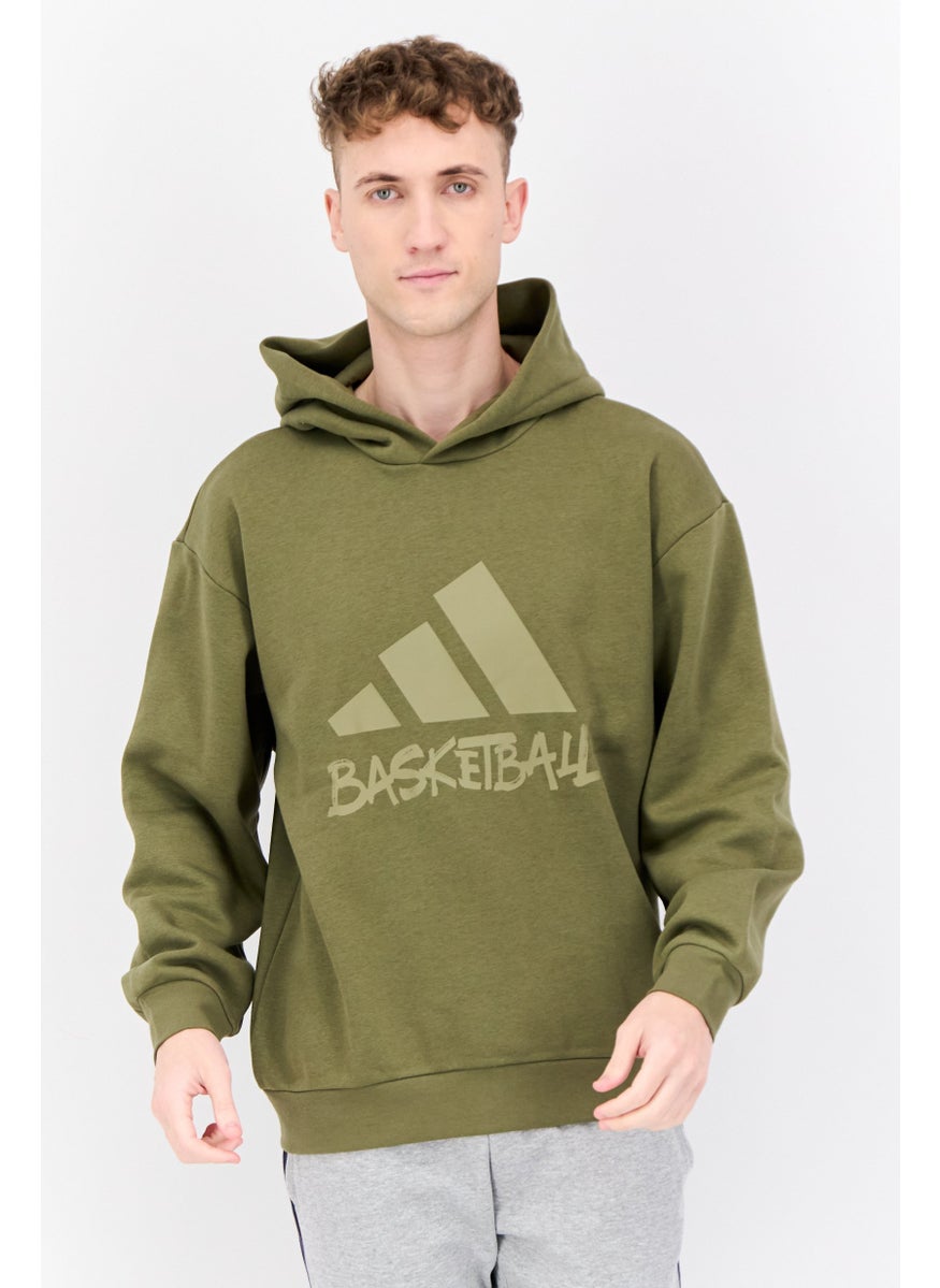 Adidas Men Sportswear Fit Long Sleeves Running Sweatshirt, Green  - Image 1