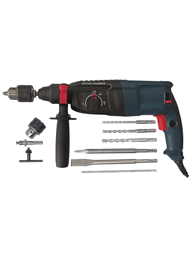 2200W Rotary Hammer Drill machine with 3 Modes 3 Hammers Bits 2 Chisels  - Image 1