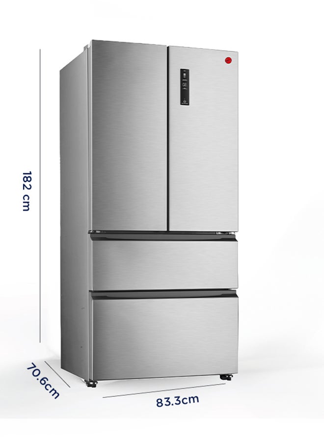 HOOVER 670 Liters Gross Capacity French Door Refrigerator,Inverter Compressor With 10 Year Warranty, Metal Cooling Technology,Touch Control Display,LED Lights, Fast Cooling, Steel Finish-HFD-K670-S HFD-K670-S Silver - Image 5