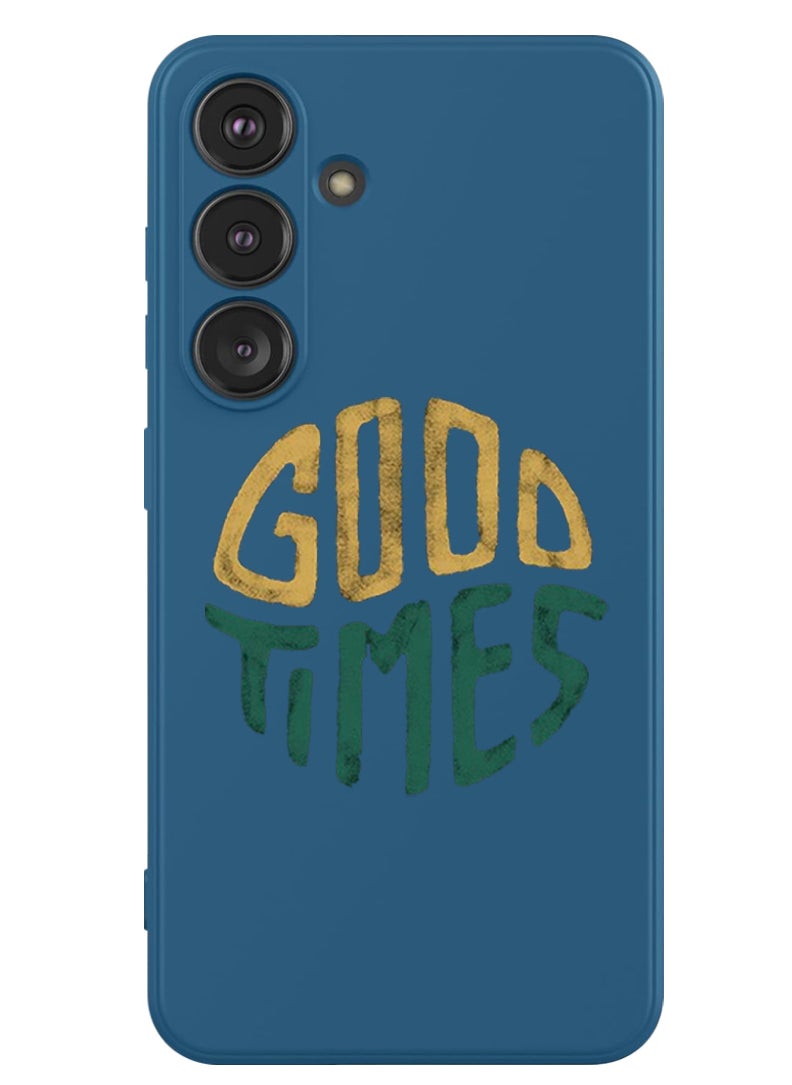 Theodor Protective Slim Fit Case Liquid Silicone Cover with Full Body Protection Anti-Scratch Shockproof Case For Samsung Galaxy S24 Plus (Blue) - Good times  - Image 1