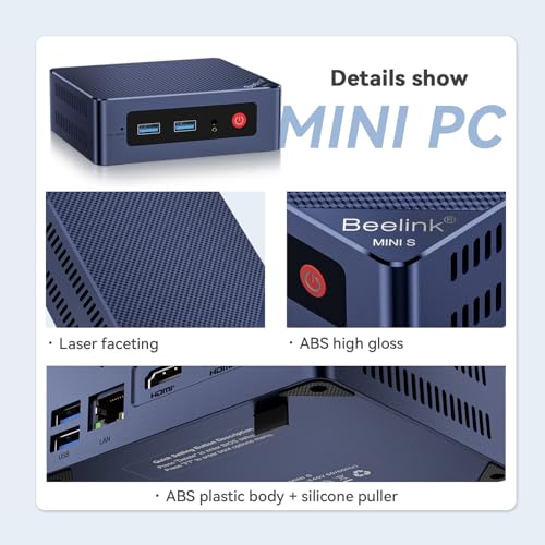 Beelink Mini PC, Mini S12 Intel 12th Gen 4-Core N95(up to 3.4GHz), Mini Computer 12GB LPDDR5 RAM 256GB SSD, Desktop PC Dual HDMI 4K UHD/2.5G/Dual WiFi5/BT4.2/HTPC/W11 Home - Image 2