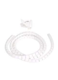 LAWAZIM Coiled Tube Cable Sleeve - 1.5mx22mm, White - Flexible Cable Organizer for Home Office, TV, PC, and Car, Durable Wire Management Sleeve for HDMI, USB, Power Cords, Ethernet Home Theater Cables  - Image 1
