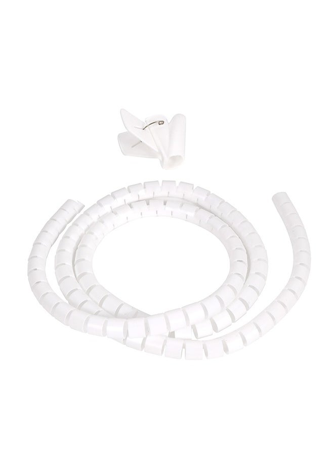 LAWAZIM Coiled Tube Cable Sleeve - 1.5mx22mm, White - Flexible Cable Organizer for Home Office, TV, PC, and Car, Durable Wire Management Sleeve for HDMI, USB, Power Cords, Ethernet Home Theater Cables  - Image 1