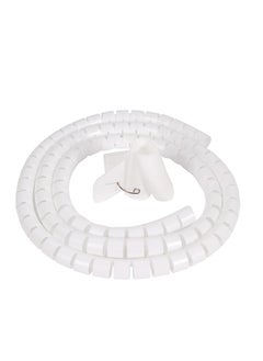 LAWAZIM Coiled Tube Cable Sleeve - 1.5mx22mm, White - Flexible Cable Organizer for Home Office, TV, PC, and Car, Durable Wire Management Sleeve for HDMI, USB, Power Cords, Ethernet Home Theater Cables  - Image 2