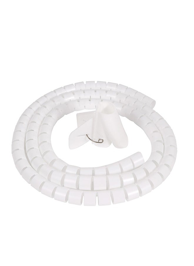 LAWAZIM Coiled Tube Cable Sleeve - 1.5mx22mm, White - Flexible Cable Organizer for Home Office, TV, PC, and Car, Durable Wire Management Sleeve for HDMI, USB, Power Cords, Ethernet Home Theater Cables  - Image 2
