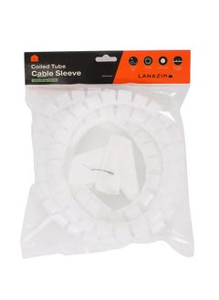 LAWAZIM Coiled Tube Cable Sleeve - 1.5mx22mm, White - Flexible Cable Organizer for Home Office, TV, PC, and Car, Durable Wire Management Sleeve for HDMI, USB, Power Cords, Ethernet Home Theater Cables  - Image 4