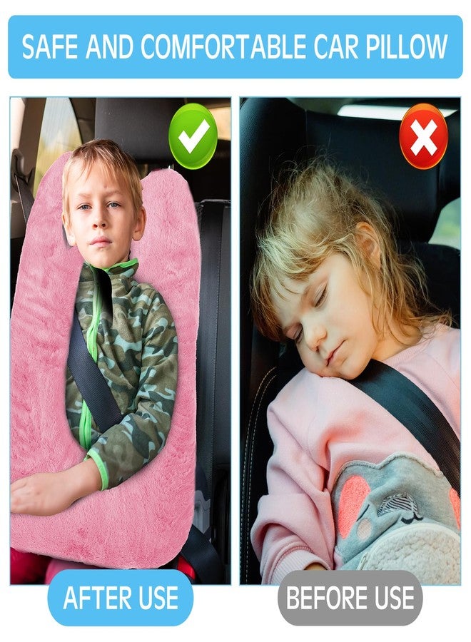 Barydat 2 Pcs Car Travel Pillow for the Back Seat 28 x 18 in Sleeping Reading Pillows for Distance Travel Car Cushion for Kids Adults Head and Body Support U Shaped Pad(Pink, Blue) - Image 5