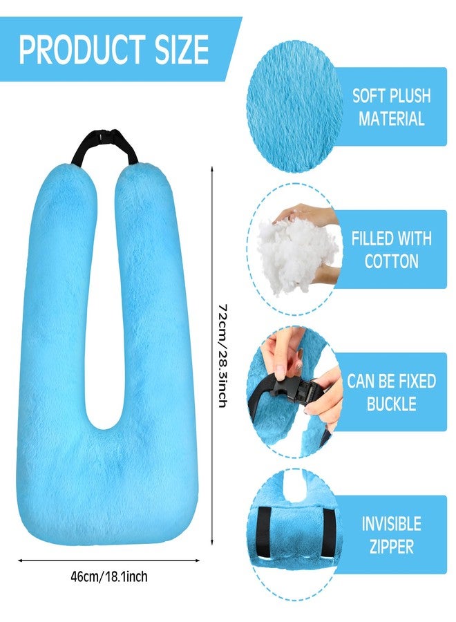 Barydat 2 Pcs Car Travel Pillow for the Back Seat 28 x 18 in Sleeping Reading Pillows for Distance Travel Car Cushion for Kids Adults Head and Body Support U Shaped Pad(Pink, Blue) - Image 2