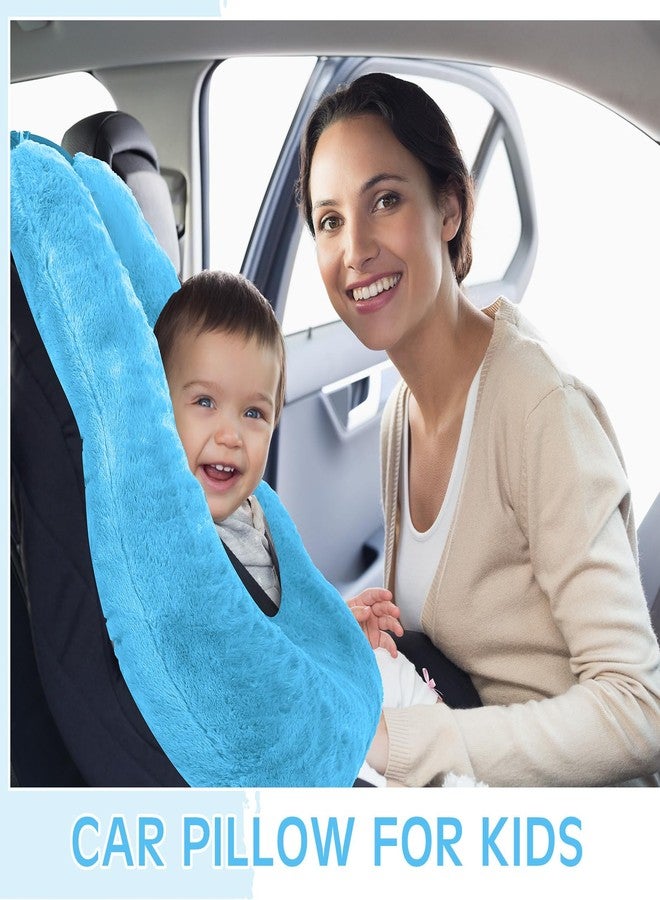 Barydat 2 Pcs Car Travel Pillow for the Back Seat 28 x 18 in Sleeping Reading Pillows for Distance Travel Car Cushion for Kids Adults Head and Body Support U Shaped Pad(Pink, Blue) - Image 4