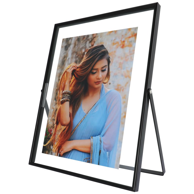 AhaGo Black Floating Frame 8x10 Vertical For Picture 7x9 6x8 5x7 Tabletop Shelf Photo Frame Classy Gift For Fathers Day Birthday or Wedding Home or Office Dcor