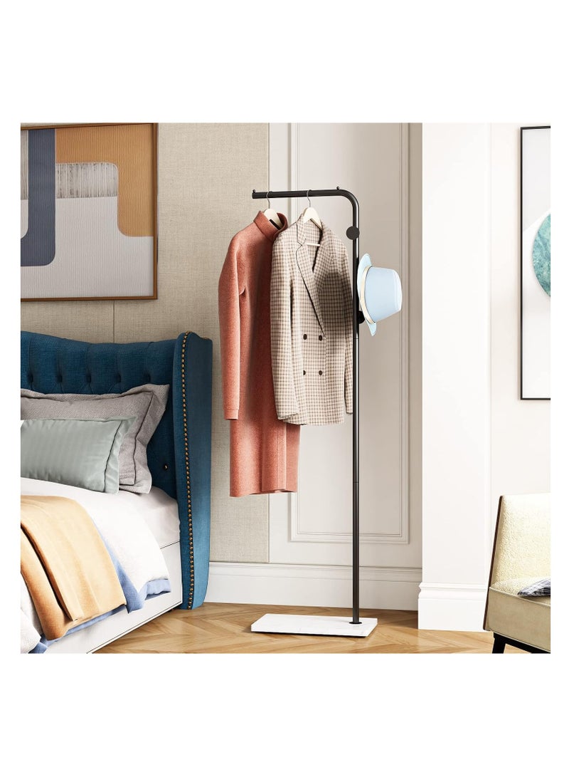 Loquat Coat Rack Freestanding with Natural Marble, 67”Coat Hanger Stand with 3 Hooks Heavy Base Modern Coat Stand for Jackets, Suits, Dress Shirts, Dresses - Image 1